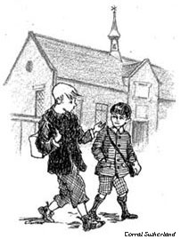 Boys walking to school