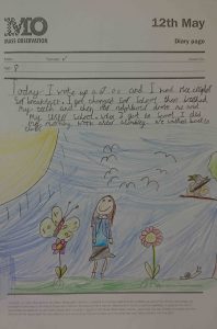 Sample image of a Children's diary recording with drawings