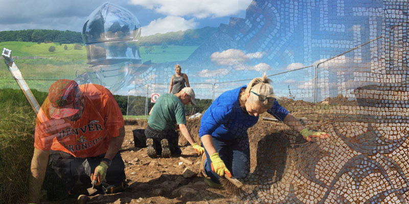 Archaeologists at a dig