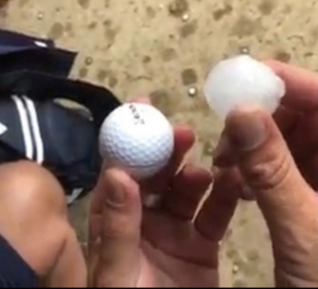 Golf ball sized hail stones