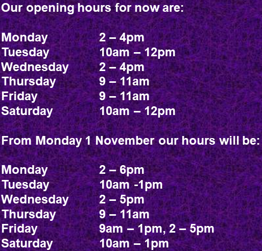 New opening hours from November