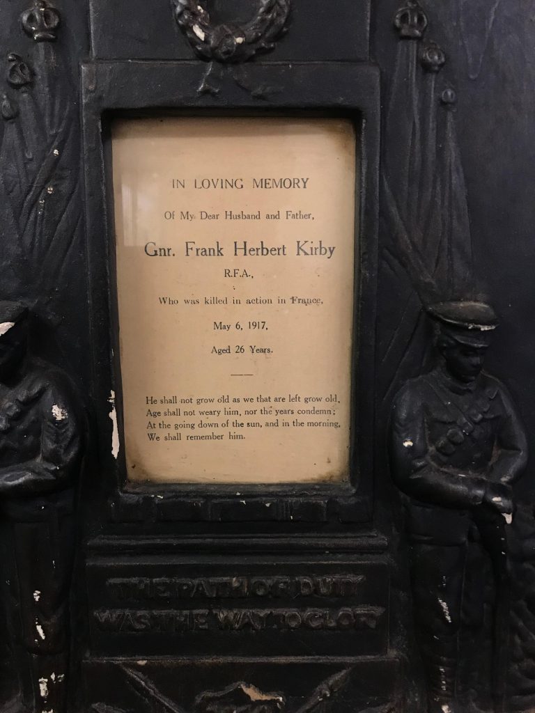 The plaque in the cupboard