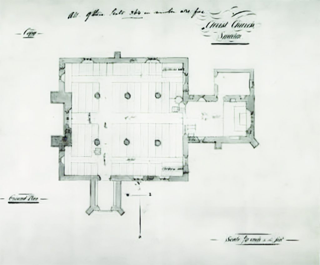 Floor plan of Christ Church, Smeeton Westerby