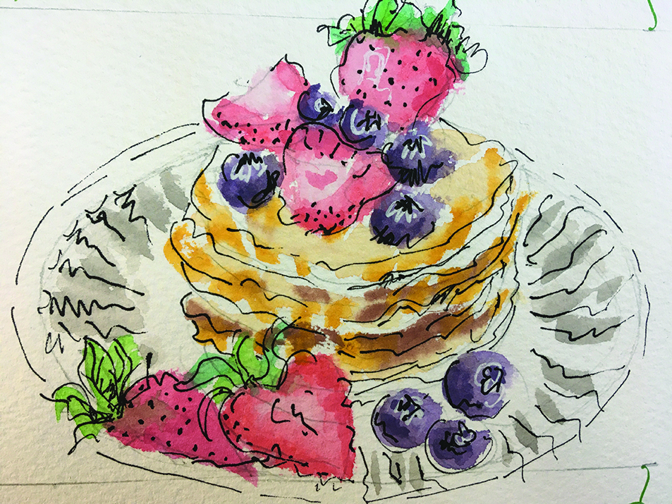 Yummy pancakes illustration