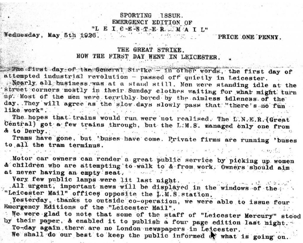 Leicester Mail 1926