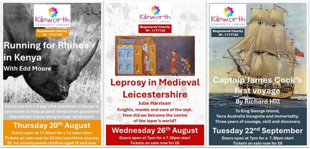 Talks taking place at the Kibworth Library during the summer
