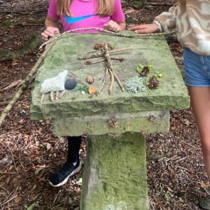St Wilfrid's Youth Group creating nature art at Launde Abbey