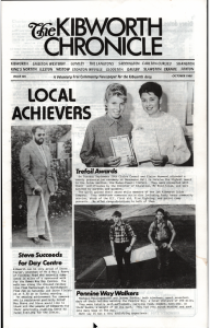 October 1989 Kibworth Chronicle front cover, Issue 115