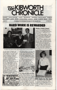 October 1989 Kibworth Chronicle front cover, Issue 115