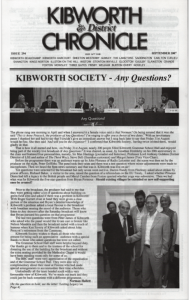 Front cover of the September 2007 Kibworth and District Chronicle, Issue 294, featuring a Kibworth Society Any Questions? event.